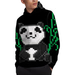 8-Bit Pixel Panda Print Pullover Hoodie