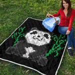 8-Bit Pixel Panda Print Quilt