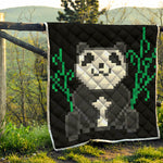 8-Bit Pixel Panda Print Quilt