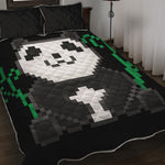 8-Bit Pixel Panda Print Quilt Bed Set