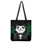 8-Bit Pixel Panda Print Tote Bag