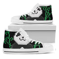 8-Bit Pixel Panda Print White High Top Sneakers