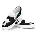 8-Bit Pixel Panda Print White Slip On Sneakers
