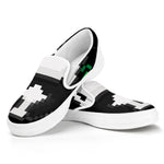 8-Bit Pixel Panda Print White Slip On Shoes
