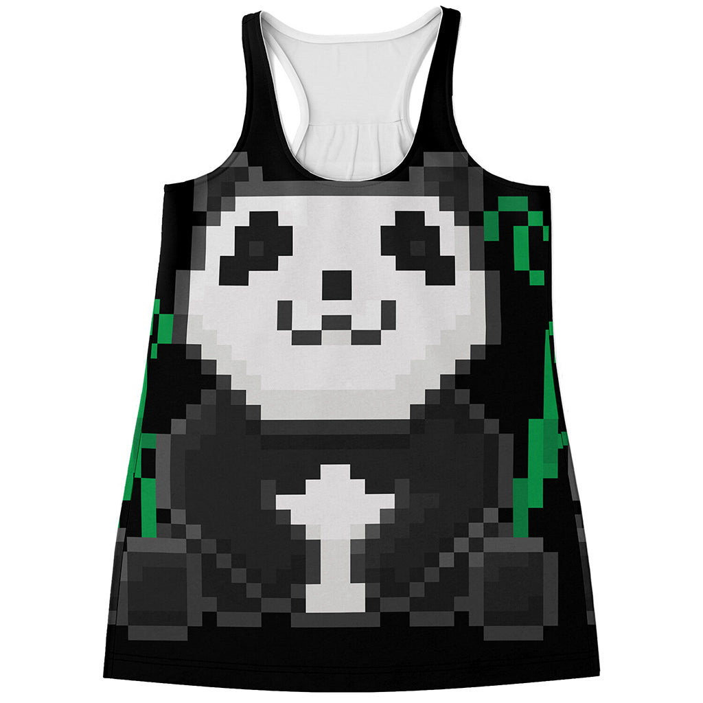 8-Bit Pixel Panda Print Women's Racerback Tank Top
