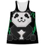 8-Bit Pixel Panda Print Women's Racerback Tank Top