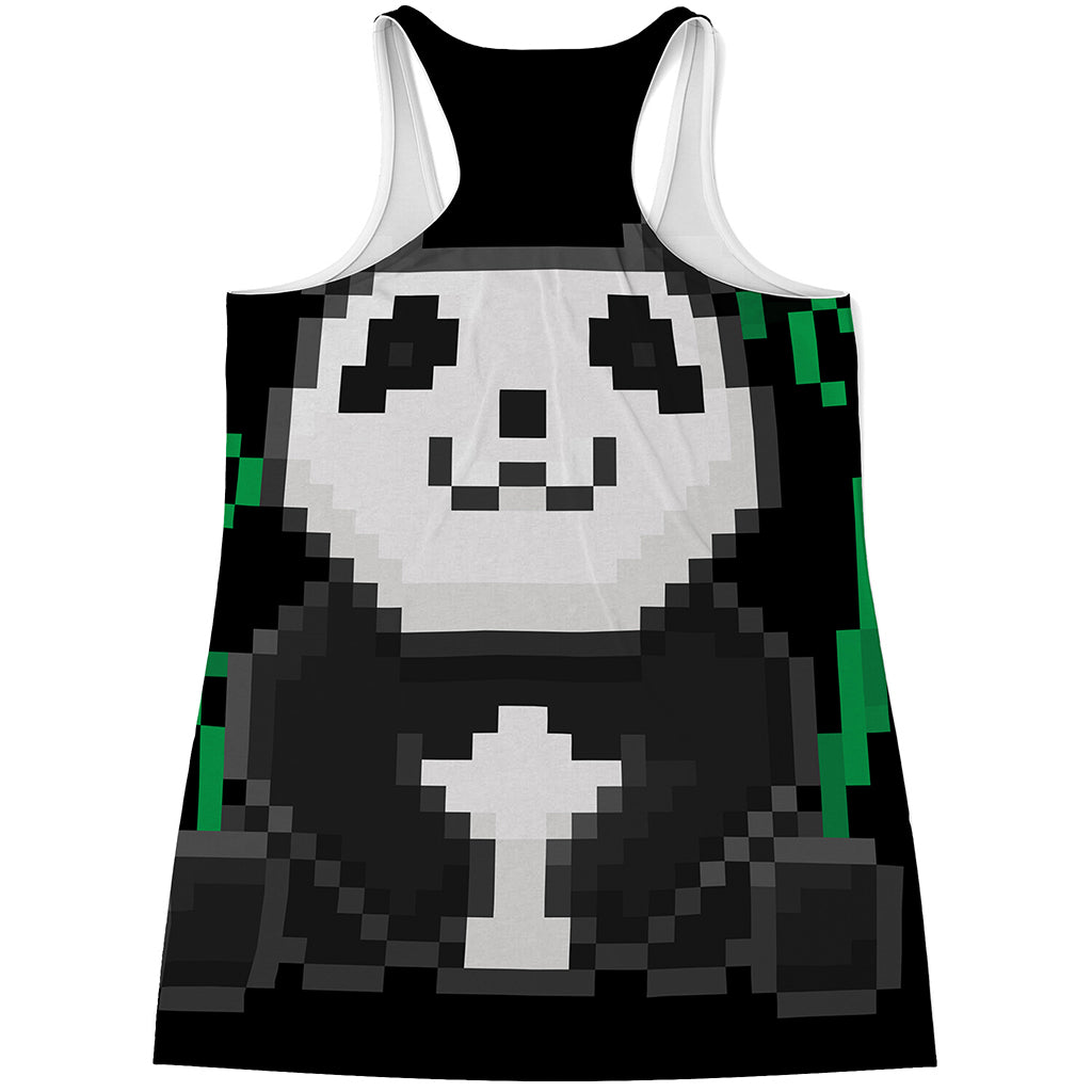 8-Bit Pixel Panda Print Women's Racerback Tank Top