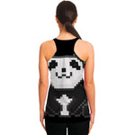 8-Bit Pixel Panda Print Women's Racerback Tank Top