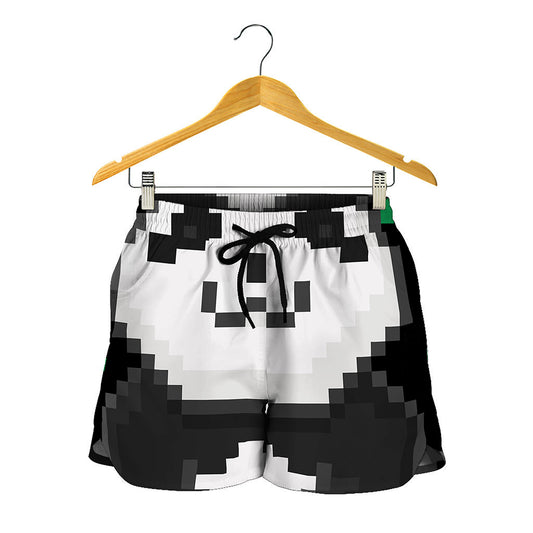 8-Bit Pixel Panda Print Women's Shorts