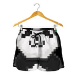 8-Bit Pixel Panda Print Women's Shorts