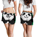 8-Bit Pixel Panda Print Women's Shorts