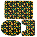 8-Bit Pixel Pineapple Print 3 Piece Bath Mat Set