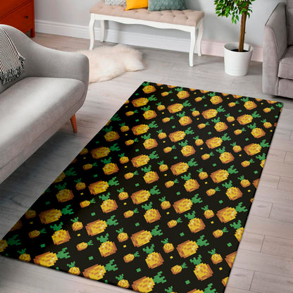 8-Bit Pixel Pineapple Print Area Rug