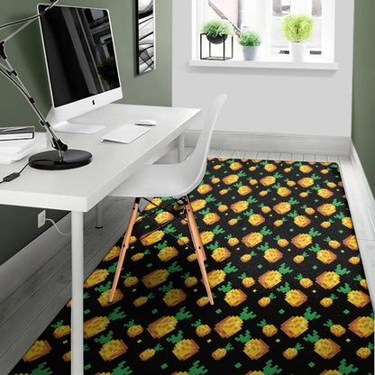 8-Bit Pixel Pineapple Print Area Rug