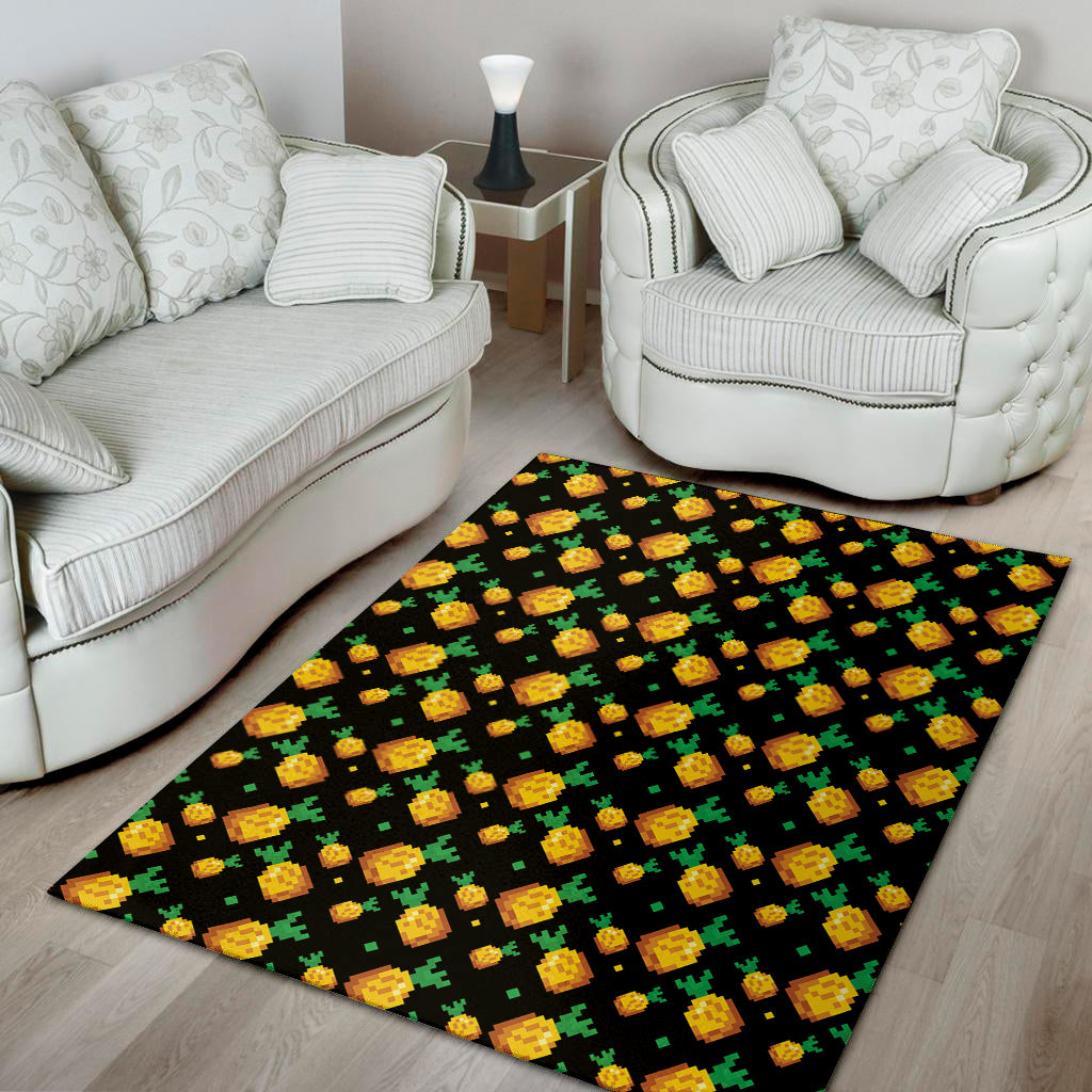 8-Bit Pixel Pineapple Print Area Rug