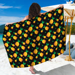 8-Bit Pixel Pineapple Print Beach Sarong Wrap