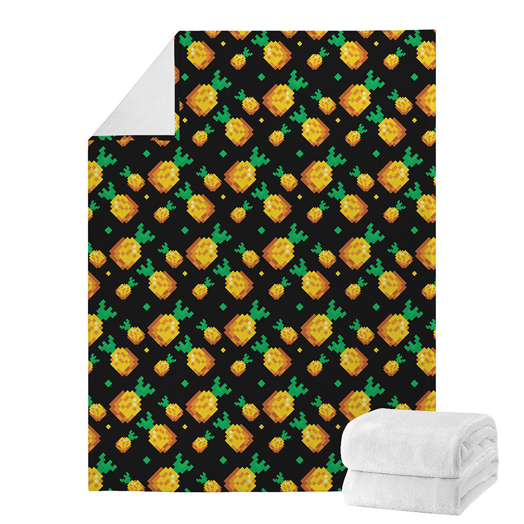 8-Bit Pixel Pineapple Print Blanket
