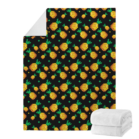 8-Bit Pixel Pineapple Print Blanket