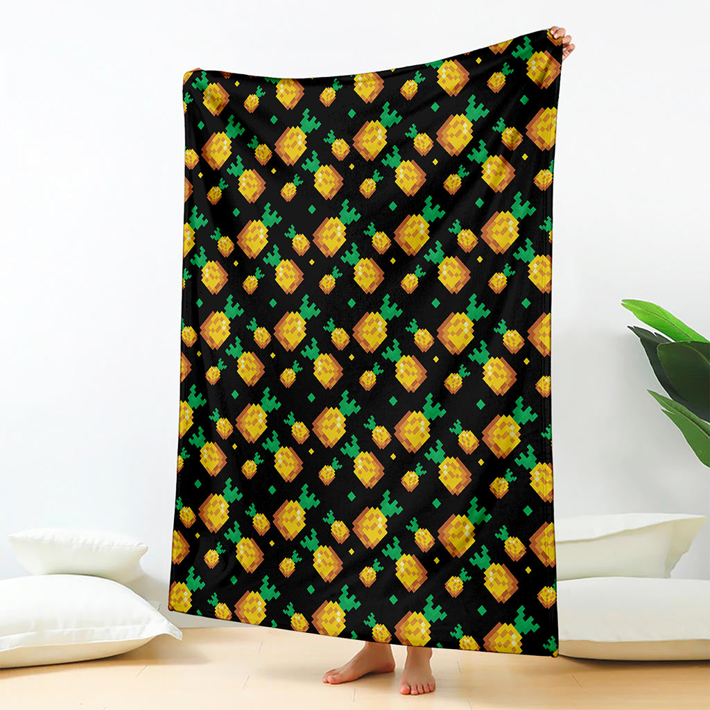 8-Bit Pixel Pineapple Print Blanket