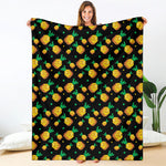 8-Bit Pixel Pineapple Print Blanket