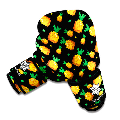 8-Bit Pixel Pineapple Print Boxing Gloves
