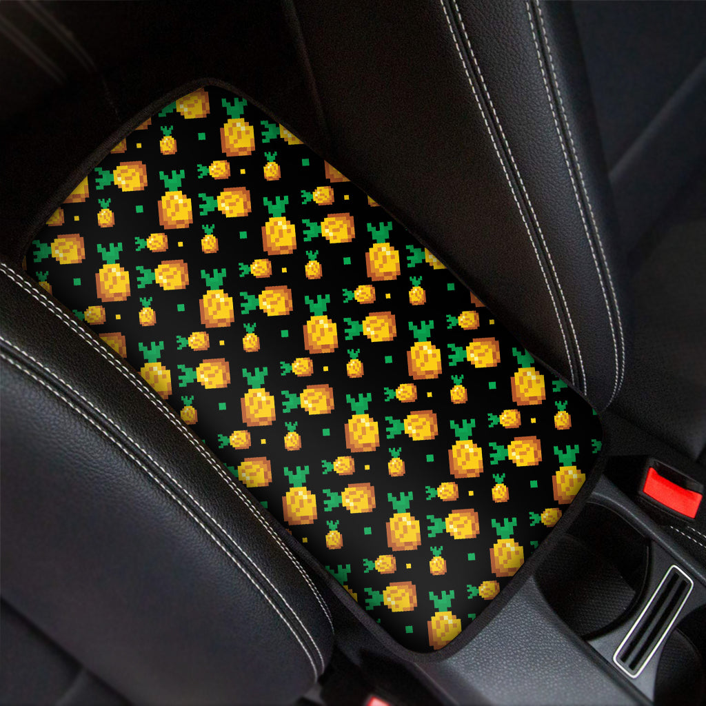 8-Bit Pixel Pineapple Print Car Center Console Cover