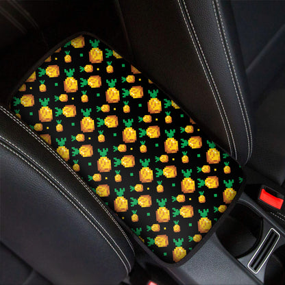 8-Bit Pixel Pineapple Print Car Center Console Cover