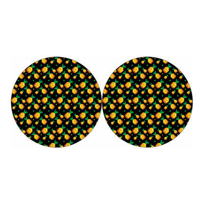 8-Bit Pixel Pineapple Print Car Coasters