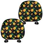 8-Bit Pixel Pineapple Print Car Headrest Covers