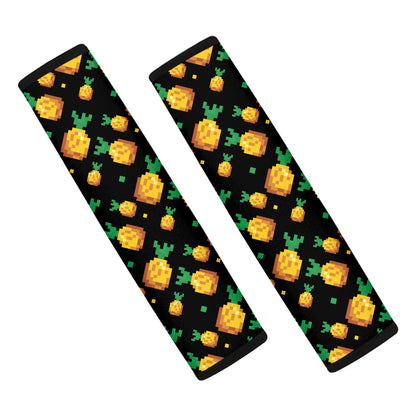 8-Bit Pixel Pineapple Print Car Seat Belt Covers