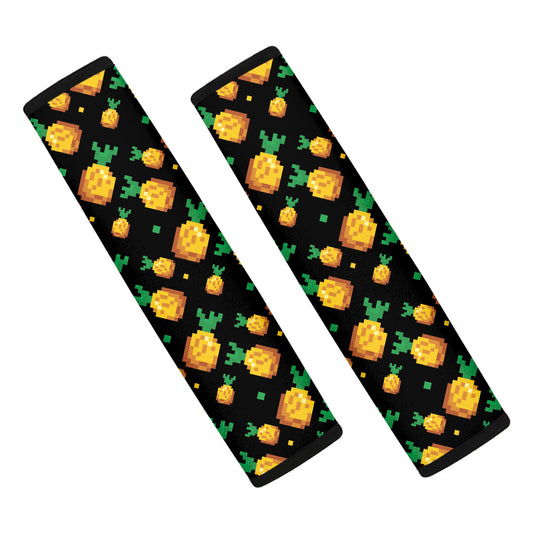 8-Bit Pixel Pineapple Print Car Seat Belt Covers