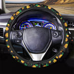 8-Bit Pixel Pineapple Print Car Steering Wheel Cover