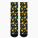 8-Bit Pixel Pineapple Print Crew Socks