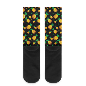 8-Bit Pixel Pineapple Print Crew Socks