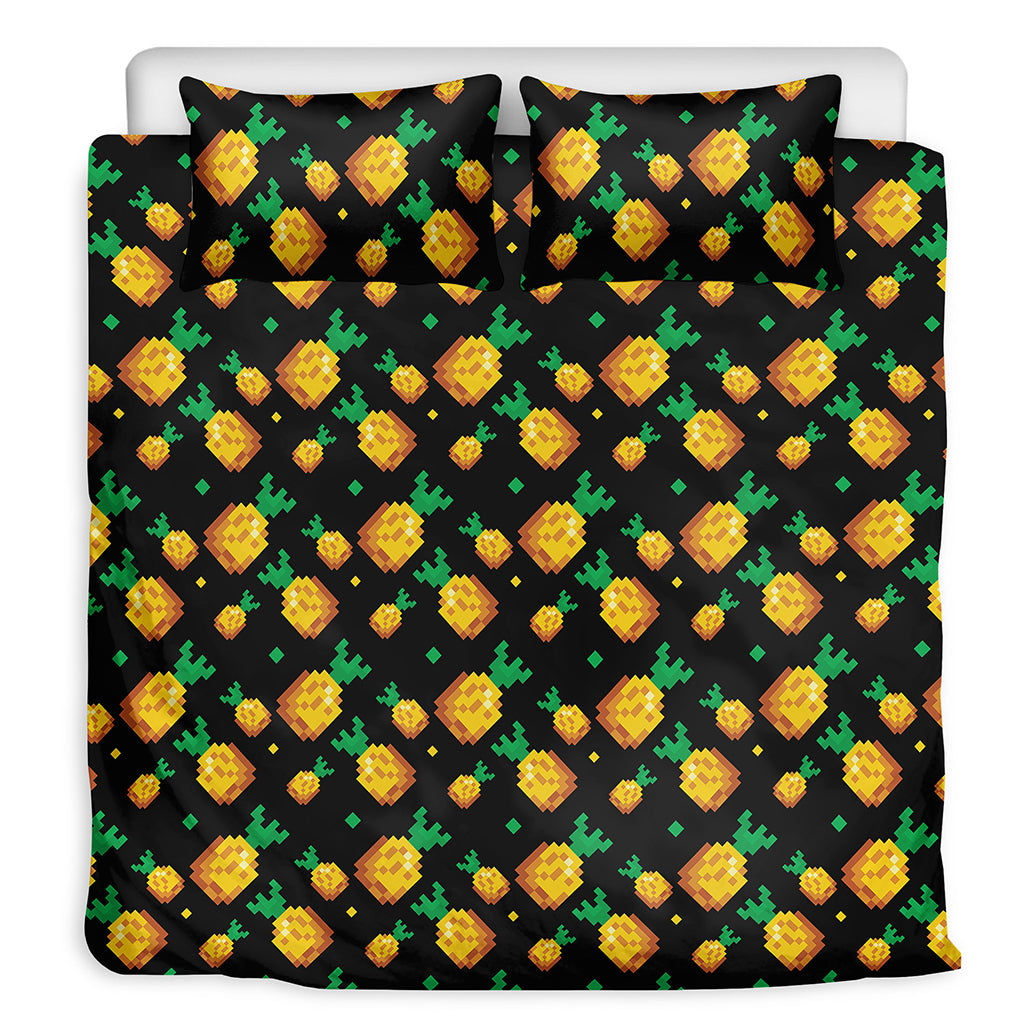 8-Bit Pixel Pineapple Print Duvet Cover Bedding Set