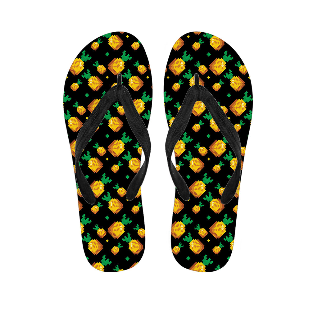 8-Bit Pixel Pineapple Print Flip Flops