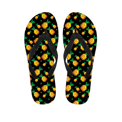 8-Bit Pixel Pineapple Print Flip Flops