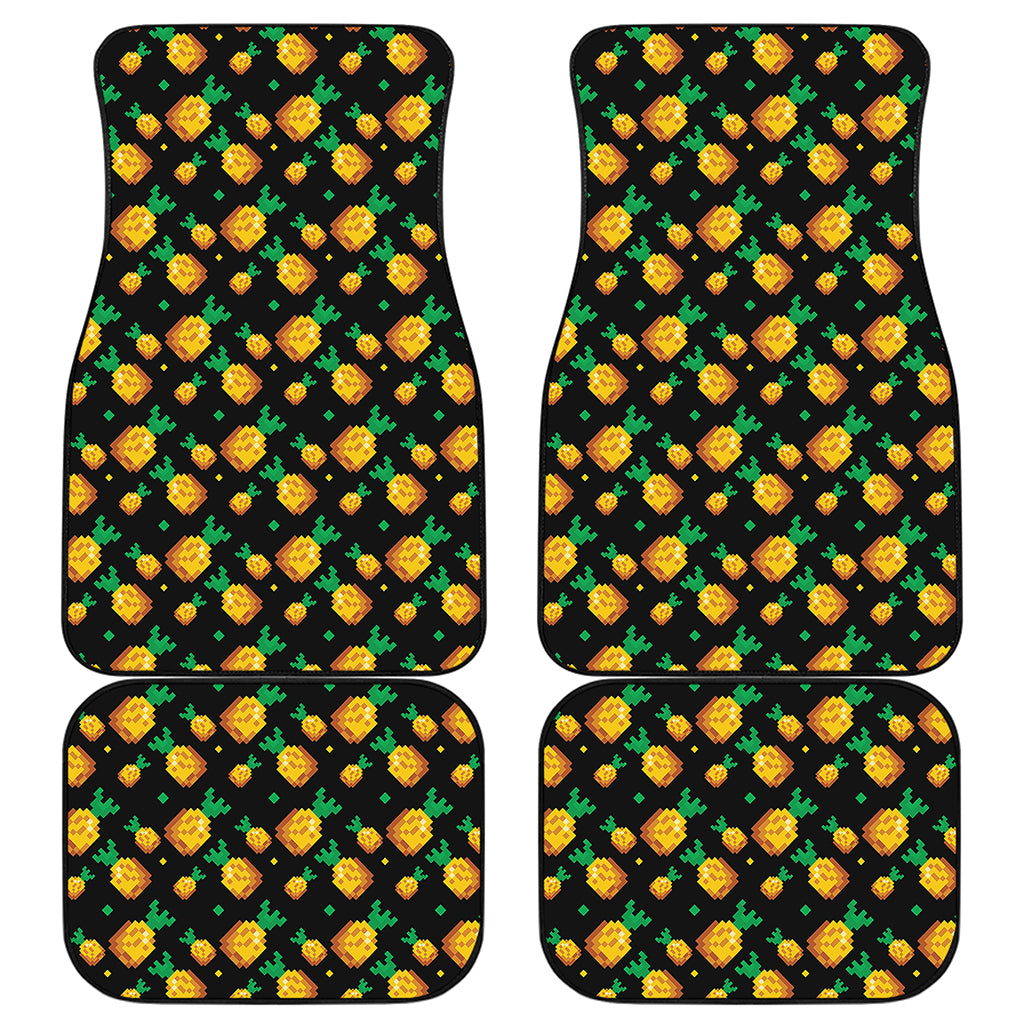 8-Bit Pixel Pineapple Print Front and Back Car Floor Mats