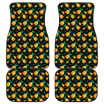 8-Bit Pixel Pineapple Print Front and Back Car Floor Mats