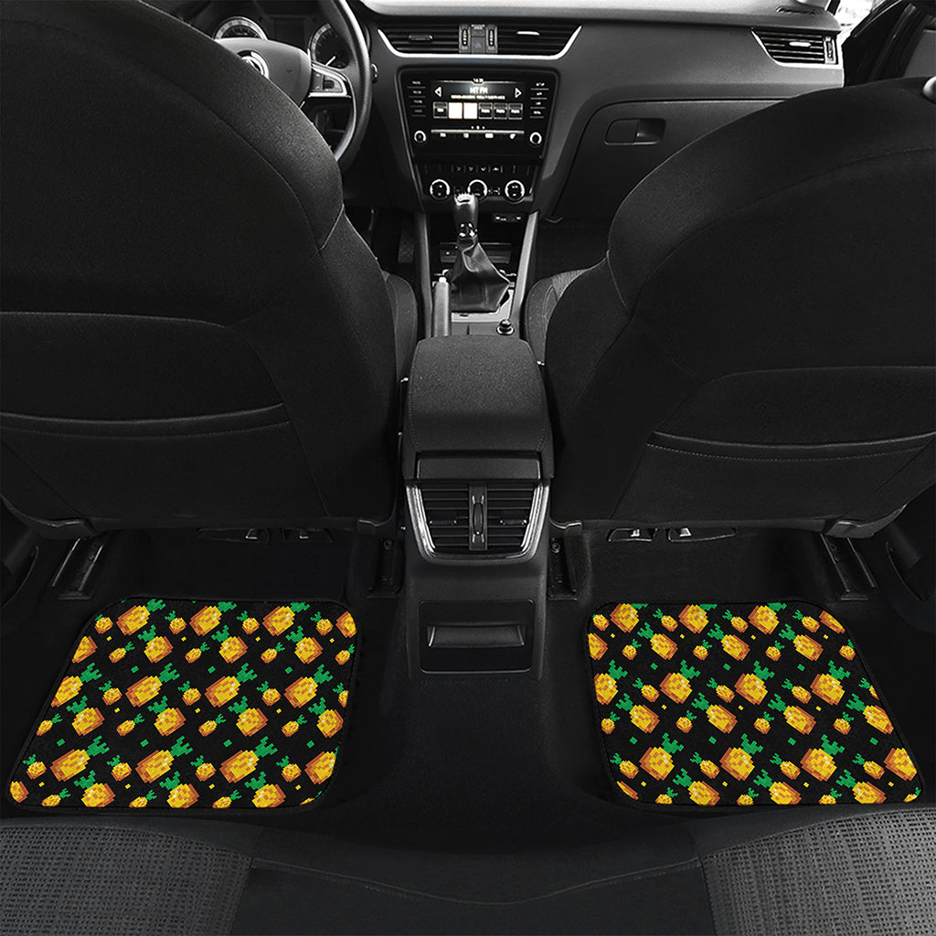 8-Bit Pixel Pineapple Print Front and Back Car Floor Mats