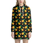 8-Bit Pixel Pineapple Print Hoodie Dress