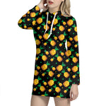 8-Bit Pixel Pineapple Print Hoodie Dress