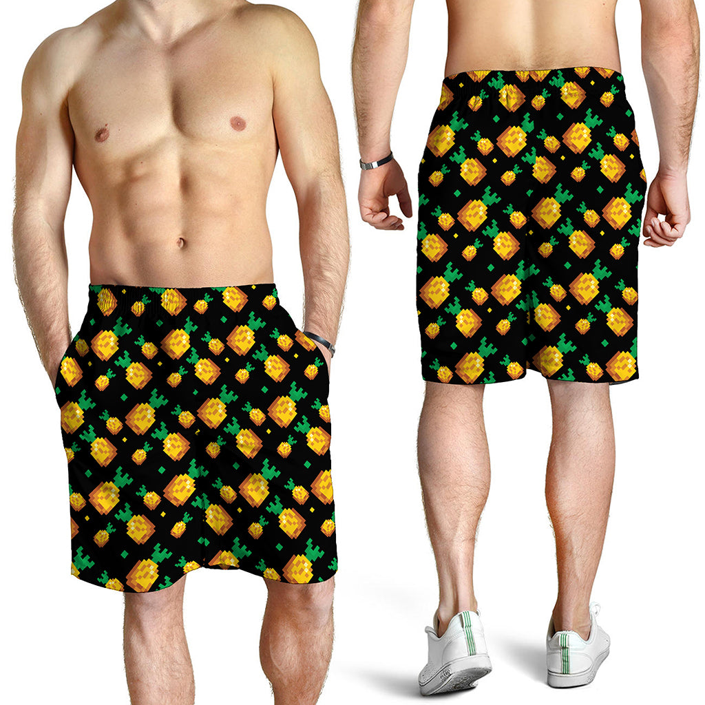 8-Bit Pixel Pineapple Print Men's Shorts