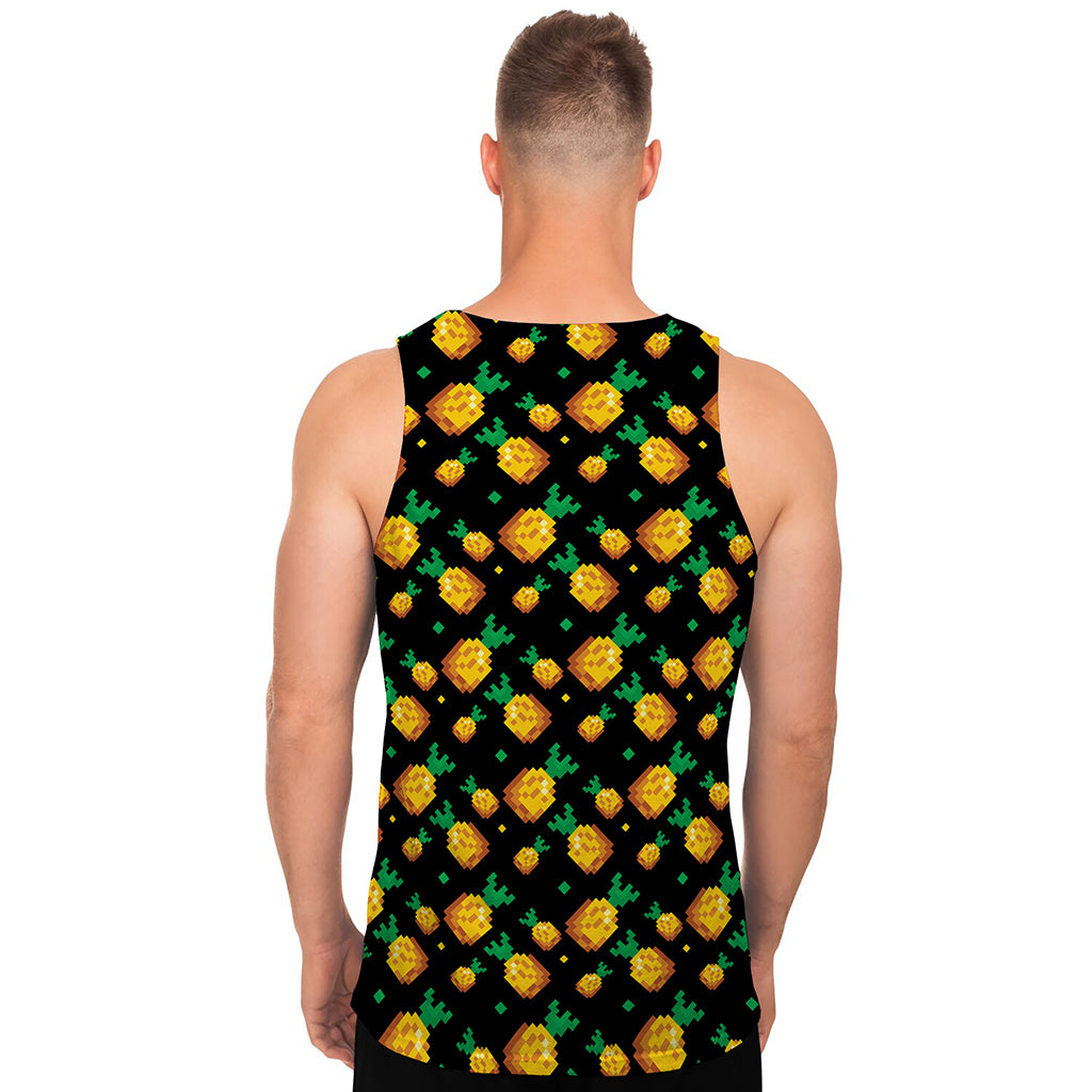 8-Bit Pixel Pineapple Print Men's Tank Top