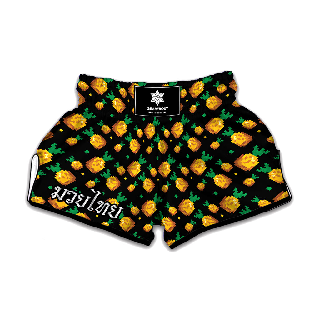 8-Bit Pixel Pineapple Print Muay Thai Boxing Shorts