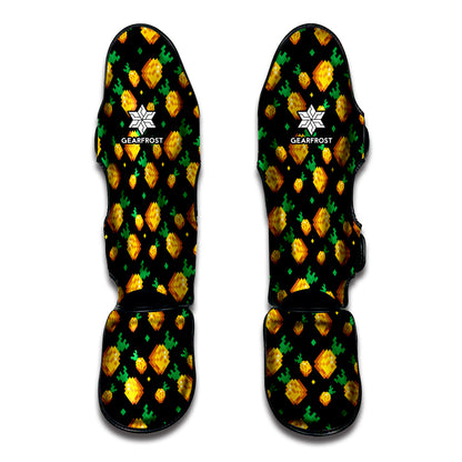 8-Bit Pixel Pineapple Print Muay Thai Shin Guard