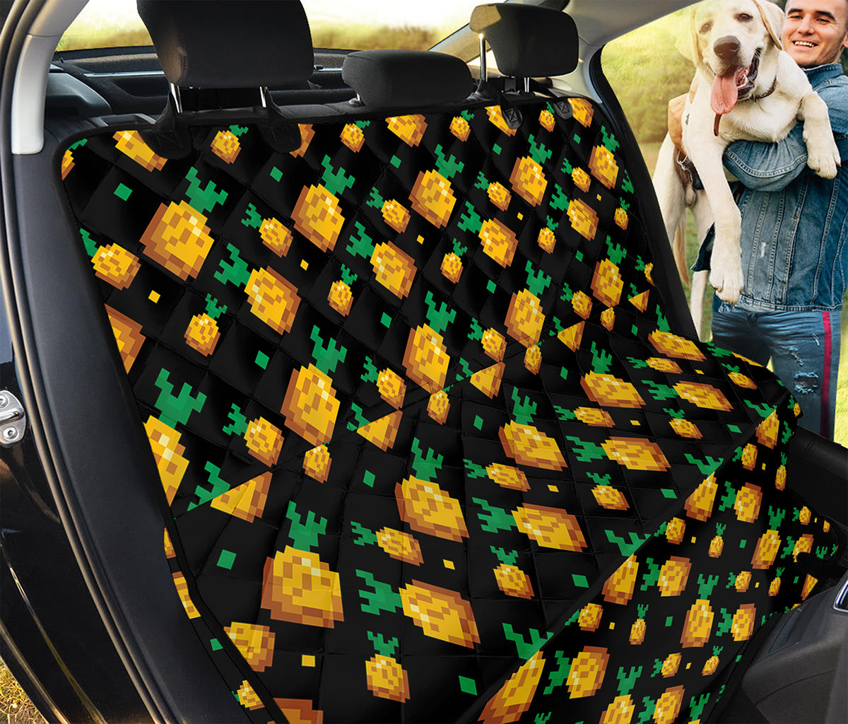 8-Bit Pixel Pineapple Print Pet Car Back Seat Cover