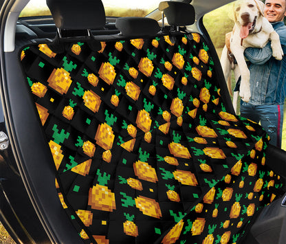 8-Bit Pixel Pineapple Print Pet Car Back Seat Cover