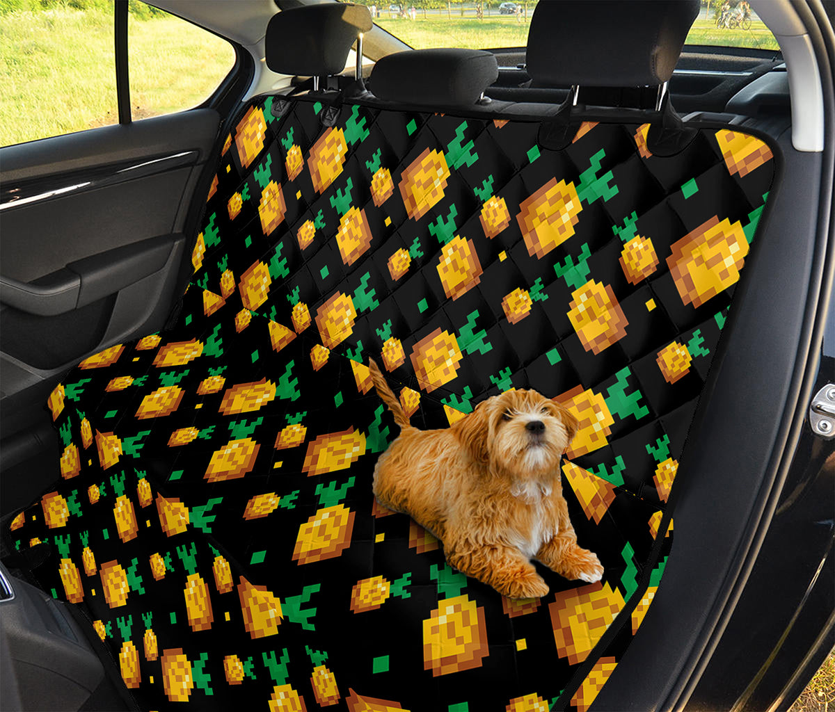 8-Bit Pixel Pineapple Print Pet Car Back Seat Cover