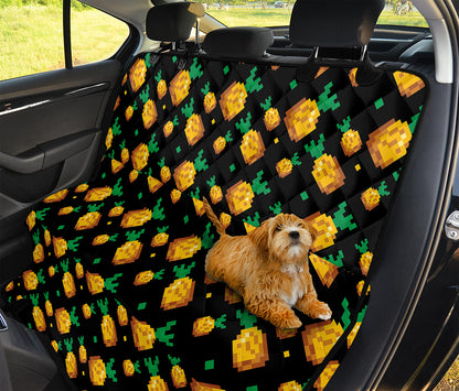 8-Bit Pixel Pineapple Print Pet Car Back Seat Cover